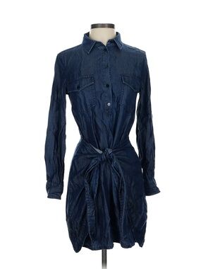 Club Monaco Women’s Navy Denim Dress with Tie Waist